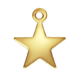 2pcs Real 1/20 14K Gold Filled Small Star Charm Drops, 8mm/0.31 Inch, Hole ID 1mm, JK13-6