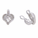 1pc 925 Sterling Silver Angel Wings Heart Bead Cage, Tarnish Resistant, Used for 6 - 8mm Bead Pearl Stone Pendant, SS391