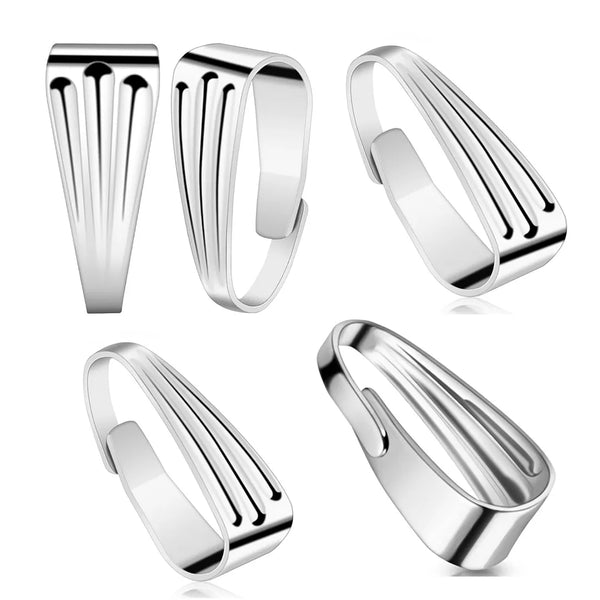 300pcs 316 Stainless Steel 9mm Snap-On Pendant Clasp Bails