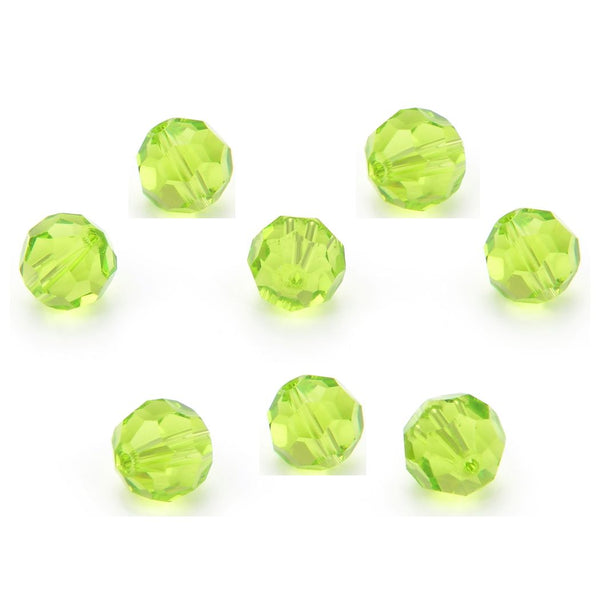 50pcs Adabele Austrian Faceted Round Crystal Beads #5000, Light Olivine Green, Size Selections: 4mm/6mm/8mm/10mm