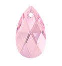 20pcs Creative Club Faceted Crystal Glass Pear Chandelier Pendant Drops, October Pink Birthstone, 22x13mm Large, Hole ID 1mm, CCE-3