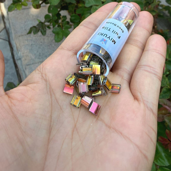 10g Miyuki Full Tila Square Seed Beads 5x5mm, Marea Crystal Clear (TL-4551)