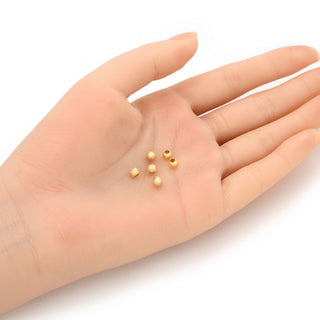 100pcs Tarnish Resistant Sparkle Stardust Round Beads, 18K Yellow Gold Plated Brass, Size Selections: 4mm/6mm/8mm