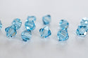 100pcs Preciosa Faceted Bicone Crystal Beads, Aquamarine Blue, Size Selections: 3mm/4mm/6mm