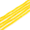 Natural Yellow Lemon Jade Gemstone Faceted Round Beads, 4mm/Small, Hole ID 0.9mm, 2 Strands/28 Inch Total, GH-B20