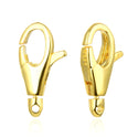 2pcs 925 Sterling Silver Swivel Lobster Claw Clasps, Real 18K Yellow Gold Plated, Movable End Holder, Size Selections: 11.5mm/13.5mm