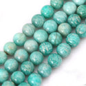 Natural Brazil Blue Amazonite Gemstone Round Beads, 15 Inch/1 Strand, Size Selections: 6mm/8mm/10mm