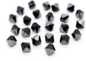 50pcs Preciosa Faceted Bicone Crystal Beads, Jet Hematite Black, 6mm, Hole ID 1mm, Pre-B631