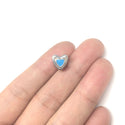 20pcs Blue Enamel Heart Symbol of Loyalty Trust Large Hole Beads, Hole ID 4.5mm, Antique Silver, Zinc Alloy Metal, MEC-B11