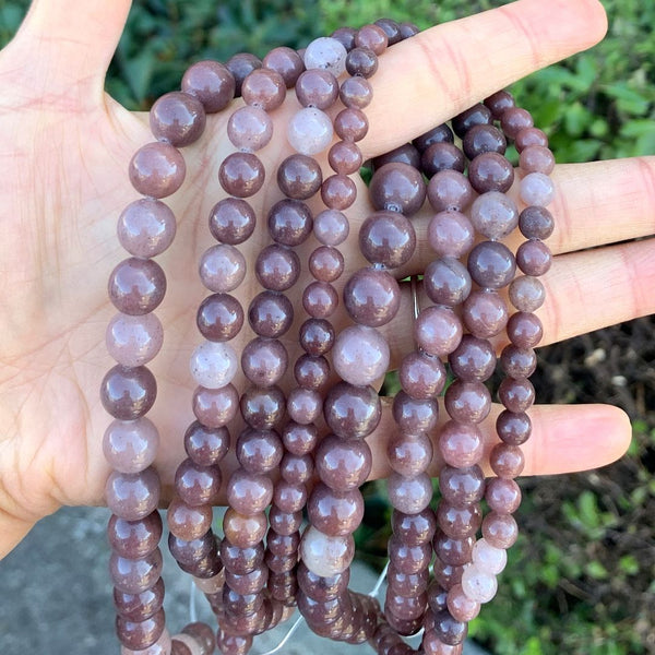 Natural Purple Aventurine Gemstone Round Beads, 1 Strand/15 Inch, Size Selections: 4mm/6mm/8mm/10mm