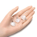 4pcs Natural White Quartz Clear Crystal Gemstone Pendants, 20mm Heart Shaped Stone Drops, G2P-H2