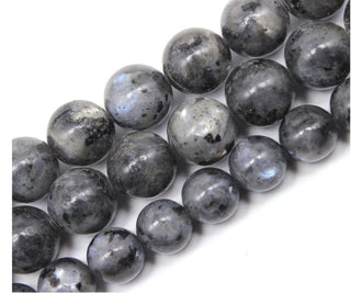 Natural Larvikite "Black Labradorite" Gemstone Round Beads, 1 Strand/15 Inch, Size Selections: 4mm/6mm/8mm/10mm