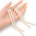 Adabele Natural Potato Round Pearl Beads, White Cultured Freshwater Pearls, 7- 8mm, 1 Strand/14 Inch, FP3-78