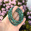 1 Strand Stretch Natural Green Malachite Beaded Gemstone Bracelet, 6mm Beads, Length Selections: 7 inch/7.5 inch/8 inch