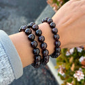 1 Strand Stretch Natural Dark Red Garnet Beaded Gemstone Bracelet, 10mm Bead, Length Selections: 7 inch/7.5 inch/8 inch/8.5 inch