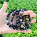 1 Strand Stretch Natural Multi-color Tourmaline Beaded Gemstone Bracelet, 10mm Bead, Length Selections: 7 inch/7.5 inch/8 inch/8.5 inch