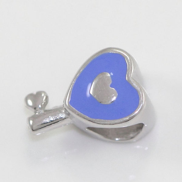 1pc Solid 925 Sterling Silver Key To Love CharmBead, Compatible with Pandora All Other Charm Bracelet, EC493