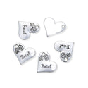 20pcs Heart of Belief Charm 21mm (0.83 Inch) One Sided Heart Charms, Drop Pendants, Antique Silver, MC-D7