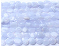 Natural Blue Lace Agate Gemstone Oval Tumbled Pebble Beads, Irregular, 6mm to 8mm, Hole ID 1mm, 15 Inch/1 Strand, GZ11-2