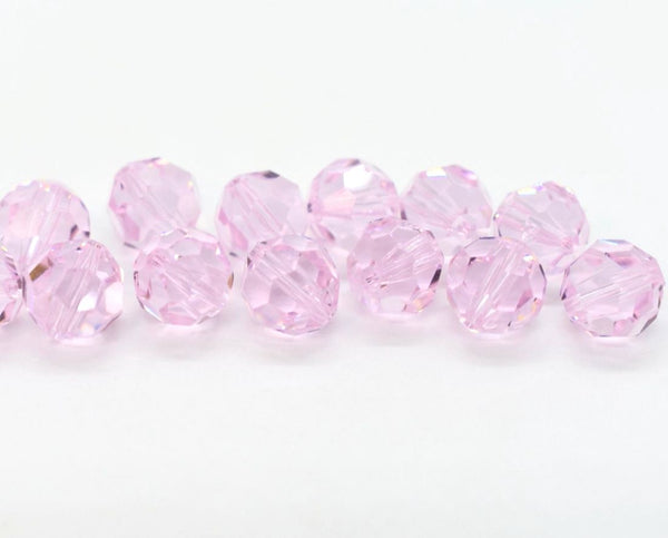 50pcs Adabele Austrian Faceted Round Crystal Beads #5000, Rosaline Pink, Size Selections: 4mm/6mm/8mm/10mm