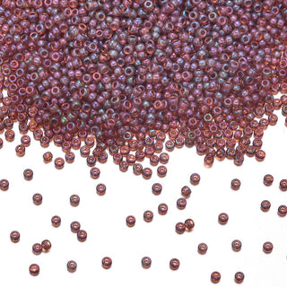 50g Real Miyuki Rocaille 15/0 Round Seed Beads Gold Luster Claret RR-302