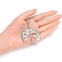 1pc Tree of Life Prosperity Necklace, Natural White Howlite Gemstone Pendant, 26 inch Surgical Stainless Steel Chain, GGP9-9