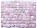Natural Kunzite Gemstone Oval Tumbled Pebble Beads, Irregular, 8mm to 10mm, Hole ID 1mm, 15 Inch/1 Strand, GZ12-23