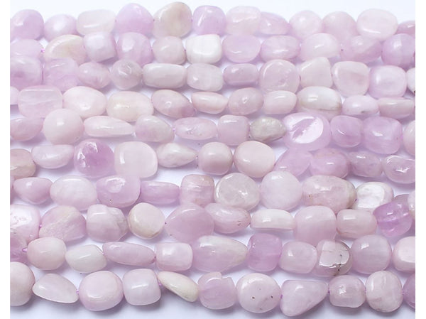 Natural Kunzite Gemstone Oval Tumbled Pebble Beads, Irregular, 8mm to 10mm, Hole ID 1mm, 15 Inch/1 Strand, GZ12-23