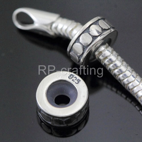 1pc 925 Sterling Silver Rubber Charm Holder Bead Stopper, Compatible with Pandora All Other 3mm Charm Bracelet, EC27-B3
