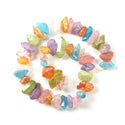 Natural Raw Crystal Quartz Nugget Drilled Gemstone Beads, Chakra Rainbow AB Titanium Coated Stone Nuggets, 15 Inch, GA-B6