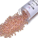 7.5g Miyuki Delica 11/0 Seed Beads, Peach-Lined Rainbow Crystal Clear DB54