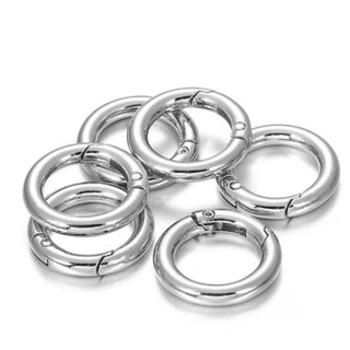 10pcs O Ring Spring Gate Carabiner, Jewelry Clasp Lock, Sturdy Strong Push Open Connector, Size Selections: 18mm/25mm/37mm/49mm