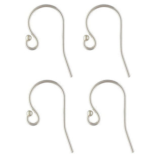 50pcs Tarnish Resistant Ball End Fish Earring Hooks, Sterling Silver Plated Brass, 22mm Long, Wire Gauge Selections: 0.7mm or 0.9mm