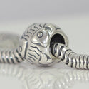 1pc Real Solid Sterling Silver Fish Charm Symbol of Abundance Bead, Compatible with Pandora All Other Charm Bracelets, EC152