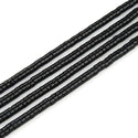 Natural Black Quartz Gemstone Heishi Tube Rondelle Beads, 4x2mm/Small, Hole ID 0.9mm, 14.5 Inch/1 Strand, GH-C5