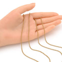 33 Feet Beaded Round Ball Chain Link, Raw Brass Uncoated/Unplated, 2mm, CK10-H2