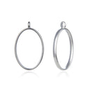 20pcs Open Back Oval Bezel Blanks, Pendant Base, Large Resin Mold, Silver, 39x23mm, CF288-3