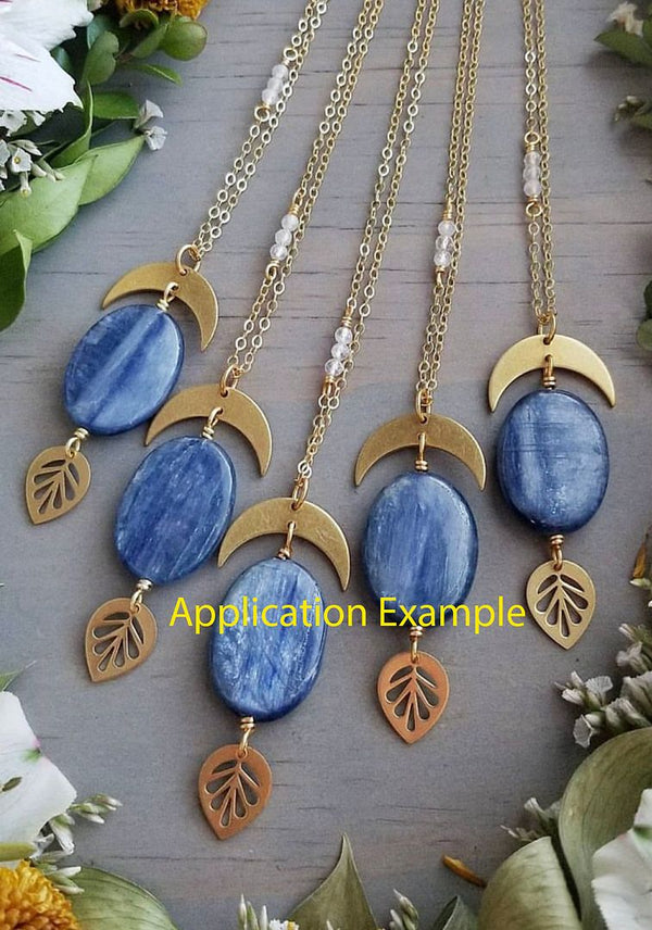 10pcs 21mm 2-Hole Moon Links, Tarnish Resistant, 18K Yellow Gold Plated Brass, BFW-C10