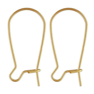 10pcs 925 Sterling Silver Kidney Earring Hooks, Real 18K Yellow Gold Plated, 0.8mm/20 Gauge, Length Selections: 18mm/25mm/36mm