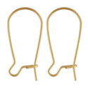 10pcs 925 Sterling Silver Kidney Earring Hooks, Real 18K Yellow Gold Plated, 0.9mm/19 Gauge, Length Selections: 18mm/25mm/36mm