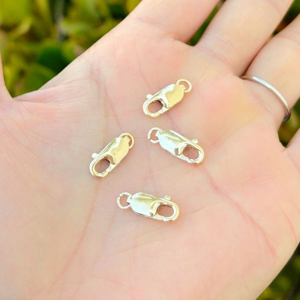2pcs Real 1/20 14K Gold Filled Rectangle Lobster Claw Clasps, Open Jump Ring, Size Selections: 10mm/12mm/14mm