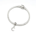 1pc 925 Sterling Silver Letter C, Alphabet Charm Pendant Drop, 18mm Long, Hole ID 4.5mm, EC3-A3