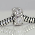 1pc Real 925 Sterling Silver Charm, April Birthstone Spacer Bead, Cubic Zirconia CZ Diamond Clear Diamond Gemstone, Compatible with Pandora all Other Charm Bracelets, EC301