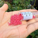 7.5g Miyuki Delica 11/0 Seed Beads, Opaque Matte Rainbow Orange Red DB874