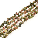 Natural Unakite Jasper Gemstone Chip Beads, Free Form, 5mm-8mm, Hole ID 1mm, 1 Strand/31 Inch, GZ1-27