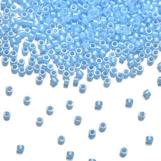 30g Miyuki Delica 11/0 Seed Beads, Translucent Luminous Dyed Blue DB2039