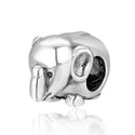 Cute Solid 925 Sterling Silver Elephant Charm Good Luck Bead, Compatible with Pandora All Other...