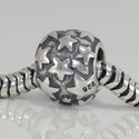 1pc Solid 925 Sterling Silver Full Sky Wish Stars Charm Star Bead, Compatible with Pandora All Other Charm Bracelet, EC255