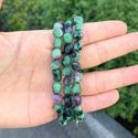1 Strand Stretch Natural Ruby Zoisite Free Form Gemstone Bracelet, 7-10mm Beads, Length Selections: 7 inch/7.5 inch