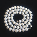 Natural Grade A Potato Round White Cultured Freshwater Pearl Necklace, 7-8mm Pearl Strand, Length Selections: 16 inch/18 Inch